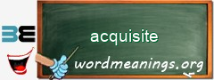 WordMeaning blackboard for acquisite